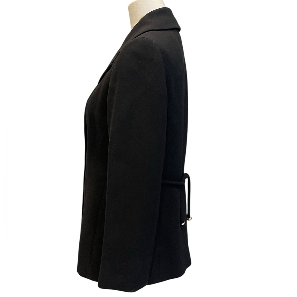 1950s Christian Dior Espresso Classic Black Women's Button-Front Blazer Jacket - Picture 3 of 12